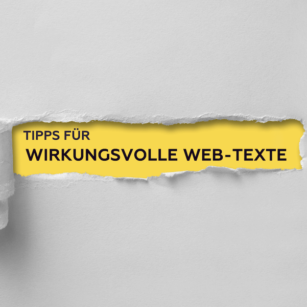 Bildliche Darstellung des Titels "Tipps für wirkungsvolle Web-Texte"