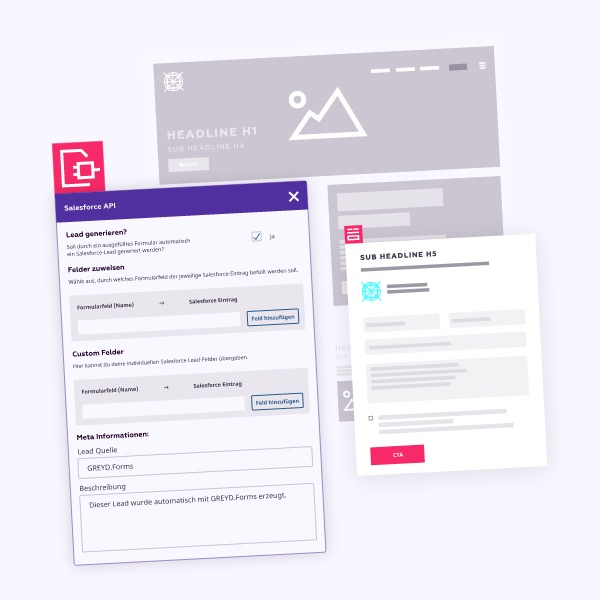 Schnittstellen & Integrationen der GREYD.SUITE Grafik
